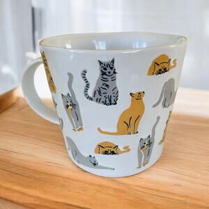 NEW Prima Design Grey Tabby & Orange Ginger Multi Cats 16oz Coffee Cat Tea Mug